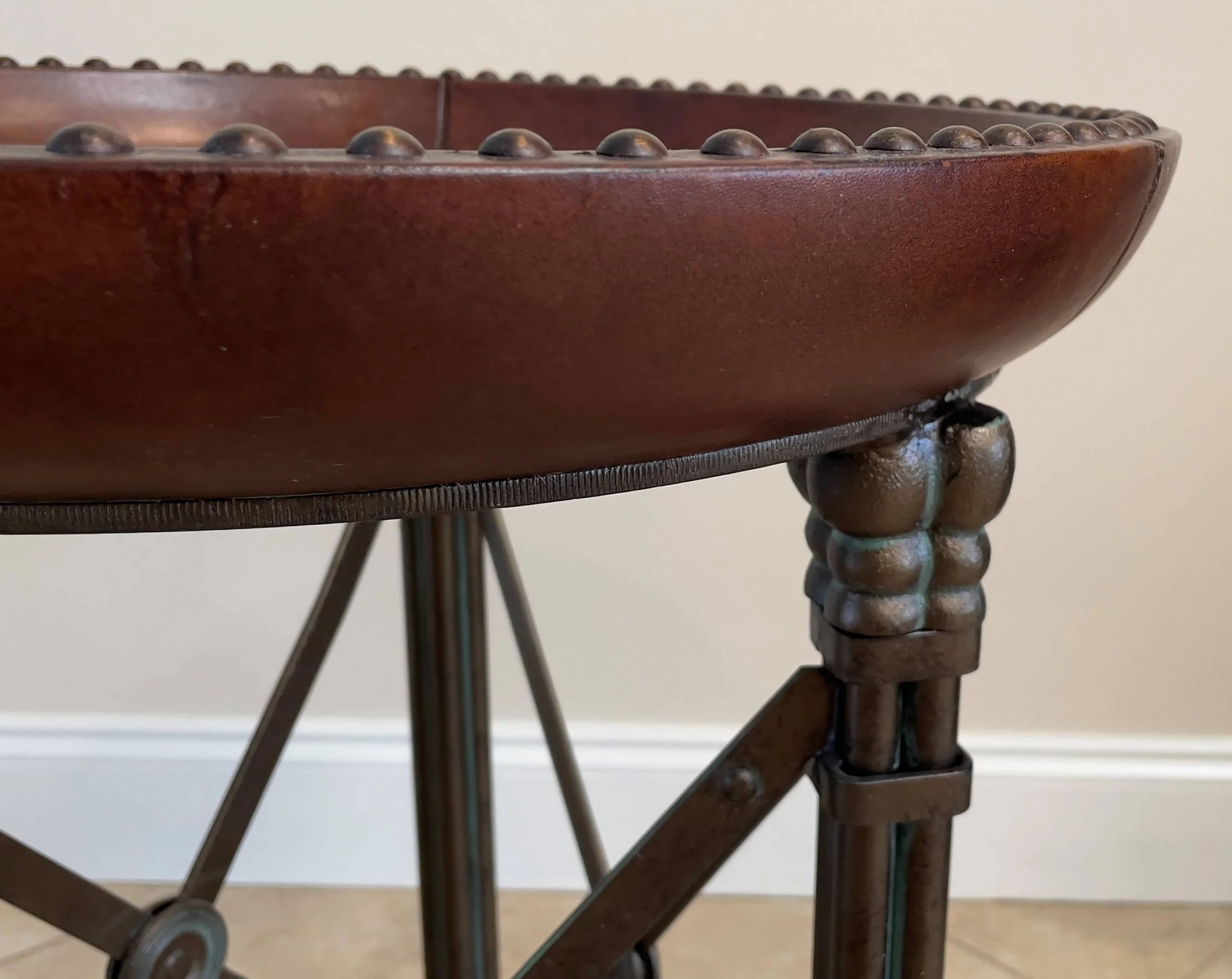 Encore Furniture Gallery-Pair - Maitland Smith Leather and Iron